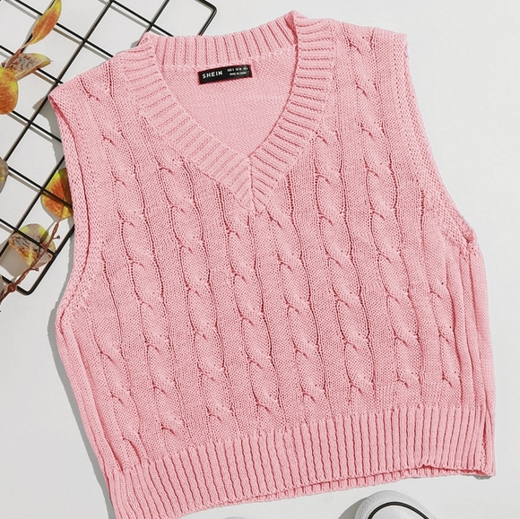 SHEIN Jackets & Blazers - 💗Shein Pink cable knit vest